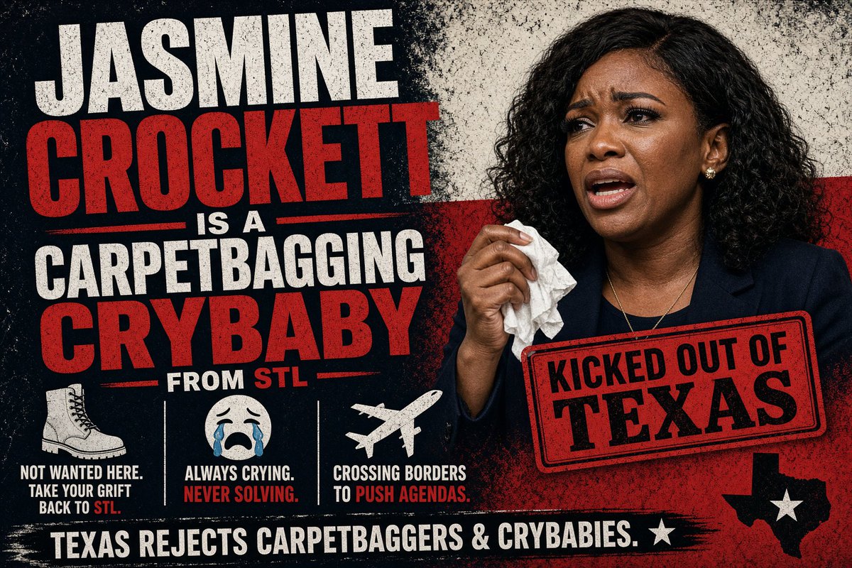 SholdonDaniels's tweet photo. Jasmine Crockett says she lost because Texas is racist. 

Ron Kirk, a black man, won a statewide Democratic nomination in Texas. Colin Allred, a half-black man, did too. Both lost their general elections and moved forward with professionalism.

Winning and losing are part of politics.

Jasmine Crockett can disagree with the outcome, but leadership requires composure, accountability, and respect for the voters. Constantly reaching for accusations and excuses after a loss isn’t leadership.

Texas deserves serious public servants not carpetbagging sore losers.