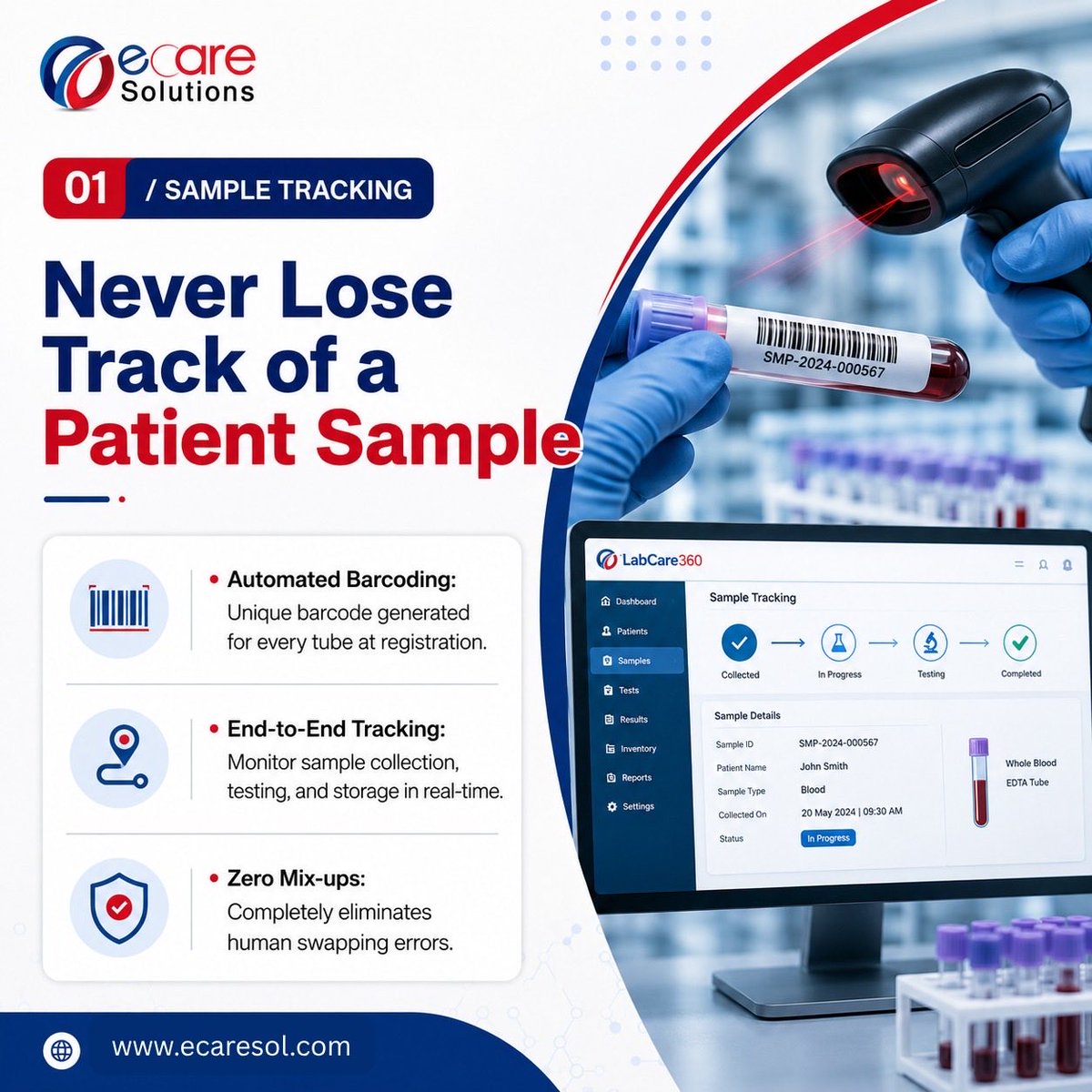 ecaresol's tweet photo. Smarter Labs. Better Healthcare. Powered by eCare Solutions. 🧪💻

#eCareSolutions #LabCare #LaboratoryAutomation #HealthcareTechnology #HealthcareIT #DigitalHealthcare #LabManagement #MedicalTechnology #SmartHealthcare https://t.co/ChFq7yoeYa
