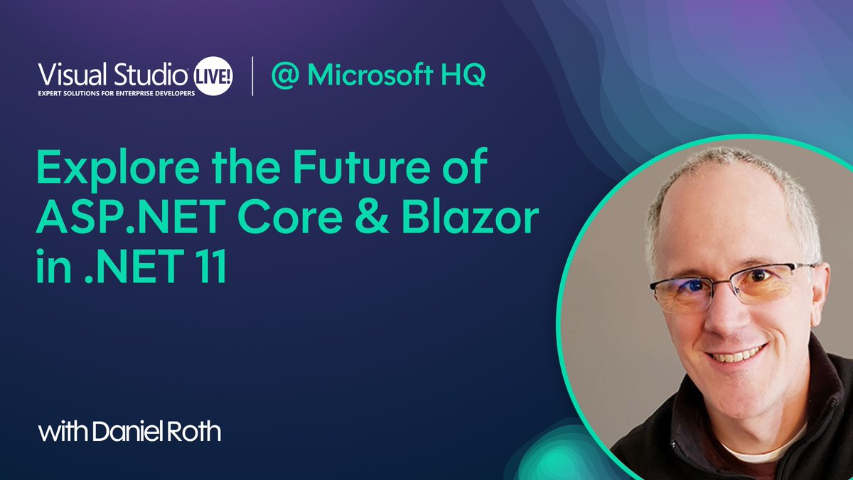 aspnet's tweet photo. Blazor's next chapter is being written right now. Daniel Roth previews .NET 11 at VSLive! MSHQ:
https://t.co/ts5WVL2aMf https://t.co/eJalnPVxWF