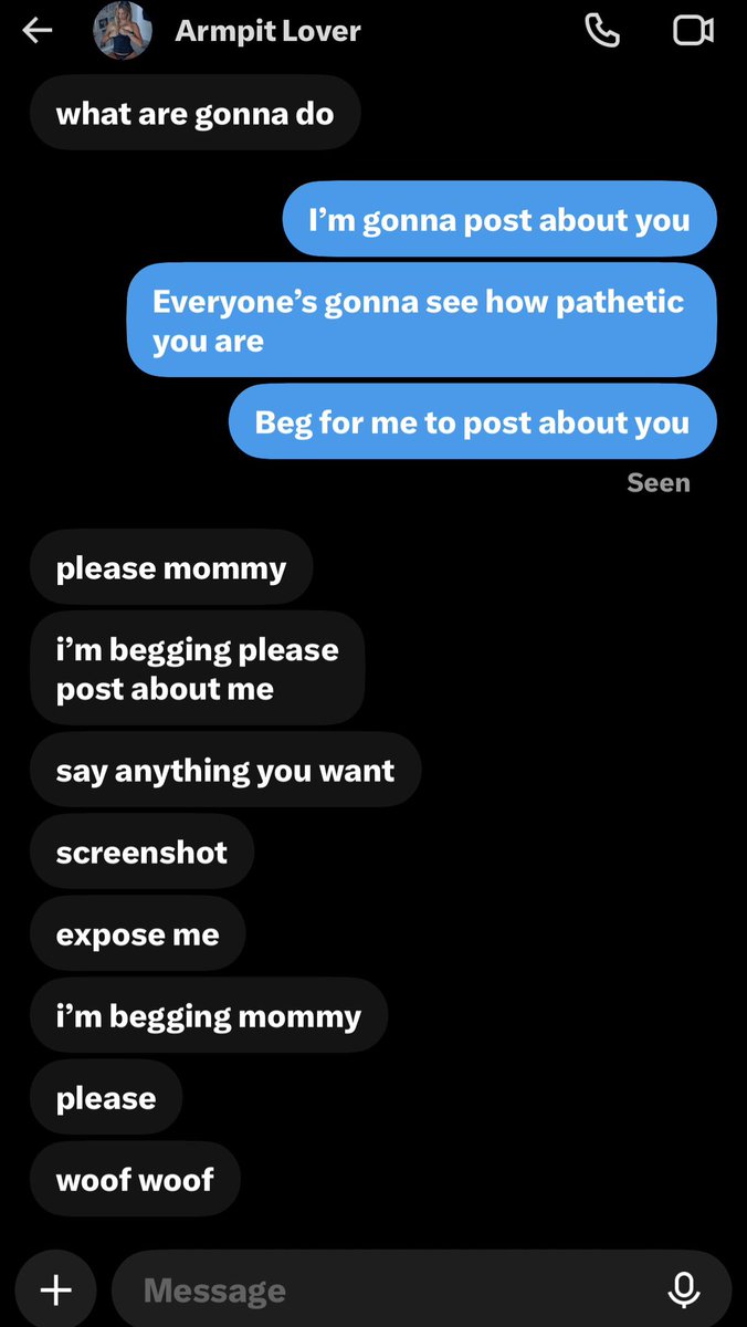 Imv3xh's tweet photo. This pathetic loser @DogForPits was so cocky. I put him in his place though don’t worry!
#wankbattle #wankchat https://t.co/PFnF0ZtCha