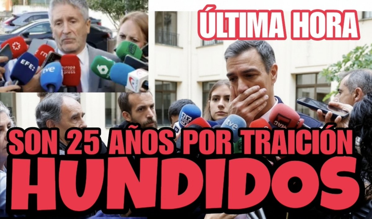 UACD_Youtube's tweet photo. ⚠️TERREMOTO EN ESPAÑA⚠️
Se ha aportado un informe policial del CENIF (Centro Nacional de Inmigración y Fronteras) a la jueza Tardón de la Audiencia Nacional que directamente establece que la invasión fue organizada por Marruecos que la realizó mediante agentes tanto uniformados como de paisano.

Lo relevante de esto es que implica directamente a Pedro Sánchez y Marlaska porque apunta a que se había informado explícitamente del riesgo extremo de invasión los días anteriores.
Tanto es así que la jueza expresamente ha ordenado que no se diera información de este informe a los superiores del Ministerio de Interior de Marlaska.

Esto lleva a que se estén investigando en la Audiencia Nacional los delitos contra la seguridad del Estado y la Integridad territorial, delitos de traición y contra la paz o la independencia del Estado y relativos a la Defensa Nacional de los artículos 581 y siguientes del Código Penal, penados con hasta 25 años de cárcel.

Ahora mismo la situación del Ministro de Interior y del Presidente del Gobierno Pedro Sánchez es delicadísima y están a un paso de poder ser investigados por estos gravísimos delitos tras este demoledor informe que les implica claramente dada su evidente presunta participación por acción u omisión en lo ocurrido.

Todo aquí en un video que ha reventado YT hoy:
https://t.co/n7oc5DFDrz