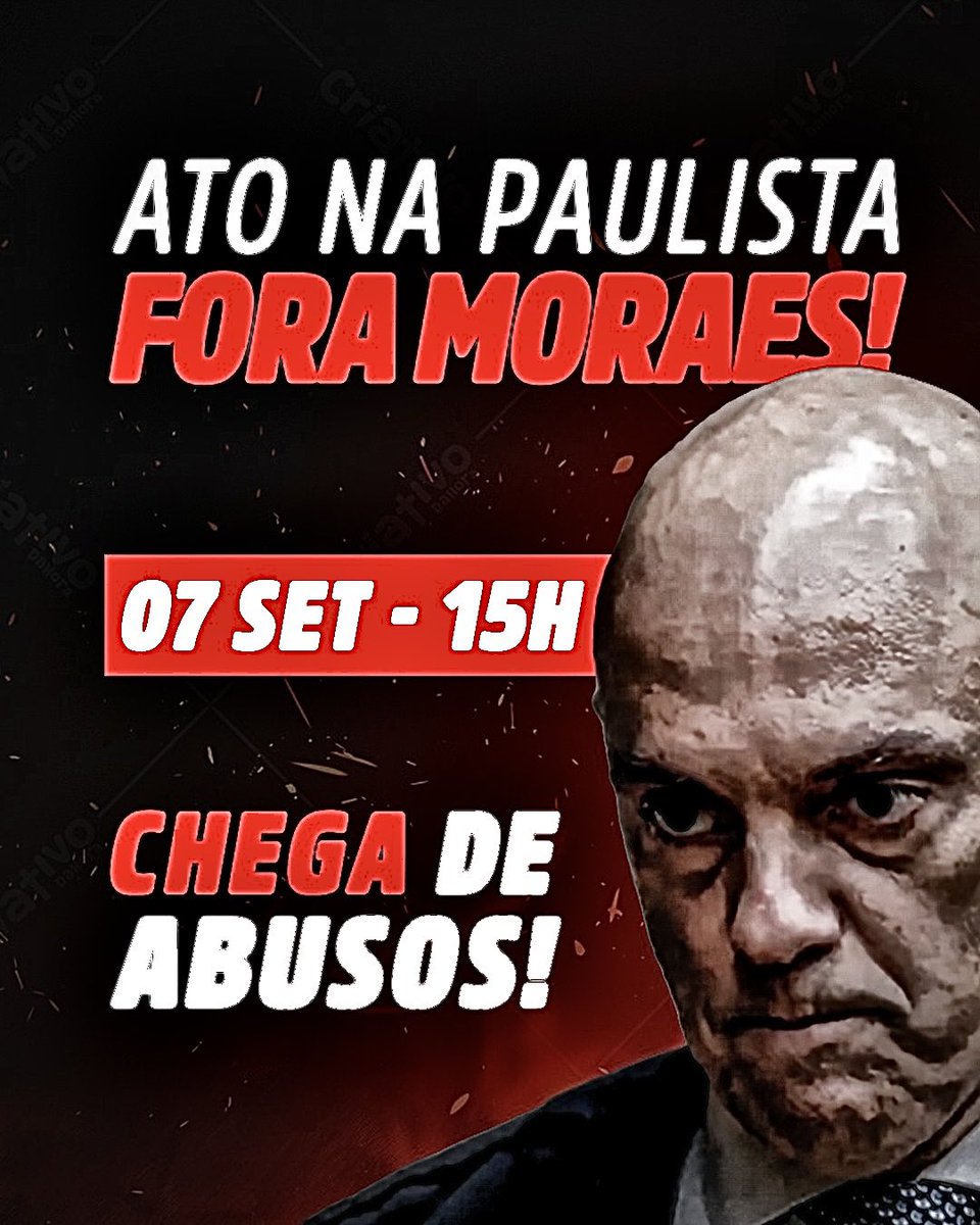 BolsonaroSP's tweet photo. 🇧🇷 O Brasil tem uma chance única de tirar o Alexandre de Moraes do STF. Um tirano corrupto, que sequestrou o STF para enriquecer, enquanto persegue politicamente seus opositores.

O Brasil sabe, agora, que, enquanto Alexandre prendia senhorinha e pais de família inocentes, ele enriquecia criminosamente. Moraes precisa sair do cargo.

Convoco todos para que nesse 07 de setembro possamos tomar as ruas do país para que deixemos claro que o povo exige a saída desse criminoso do cargo que ocupa ilegitimamente. Estas imagens rodarão o mundo e criarão mais pressão contra o corrupto.