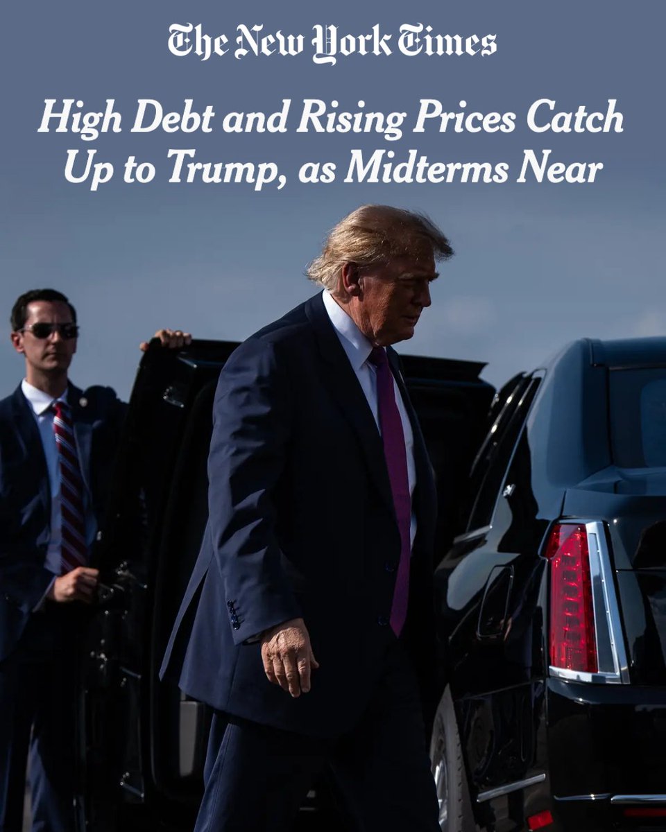 SenGillibrand's tweet photo. Trump can't outrun his own chaos.

The American people have been footing the bill for the Trump Tariff Tax, an endless war with Iran, and Trump’s destructive healthcare cuts.

This November, Trump and Republicans will face the consequences. https://t.co/hq0U7RQHA1