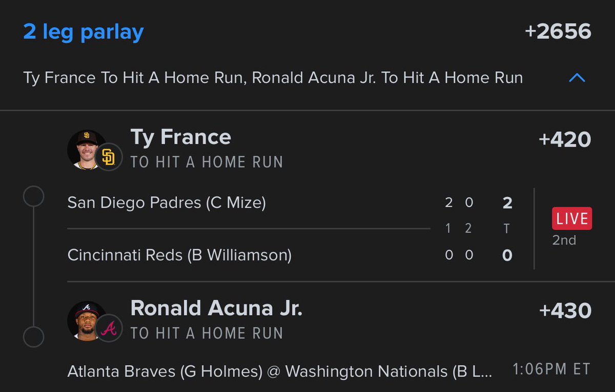 TobyAdamser0w's tweet photo. One down, let’s go Acuna! 🚀 https://t.co/nCwyoxjpuV