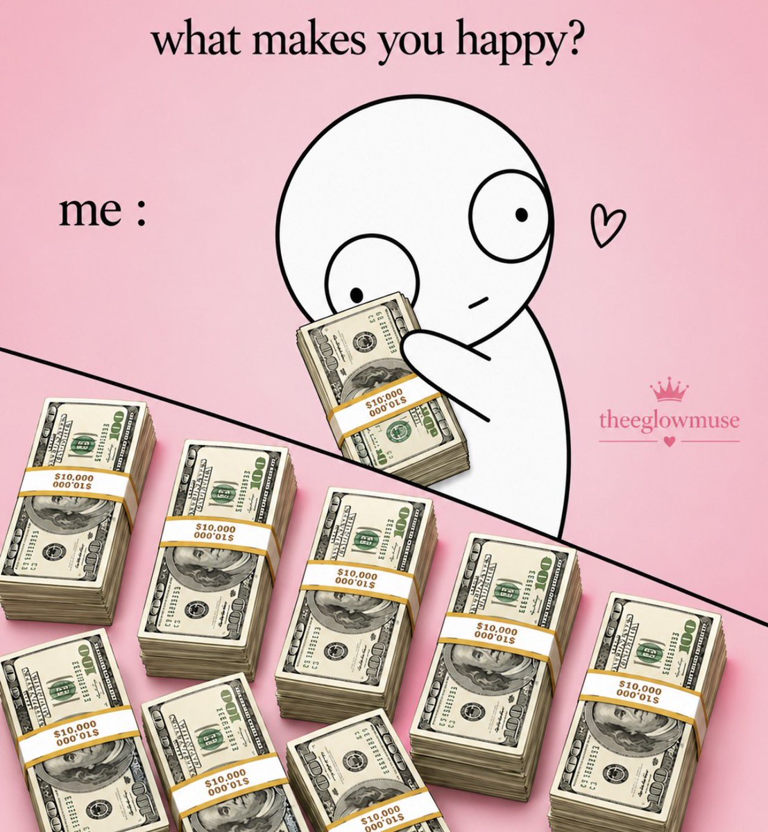 theeglowmuse's tweet photo. What makes me happy? Money. Obviously. https://t.co/QgUzJBXjic