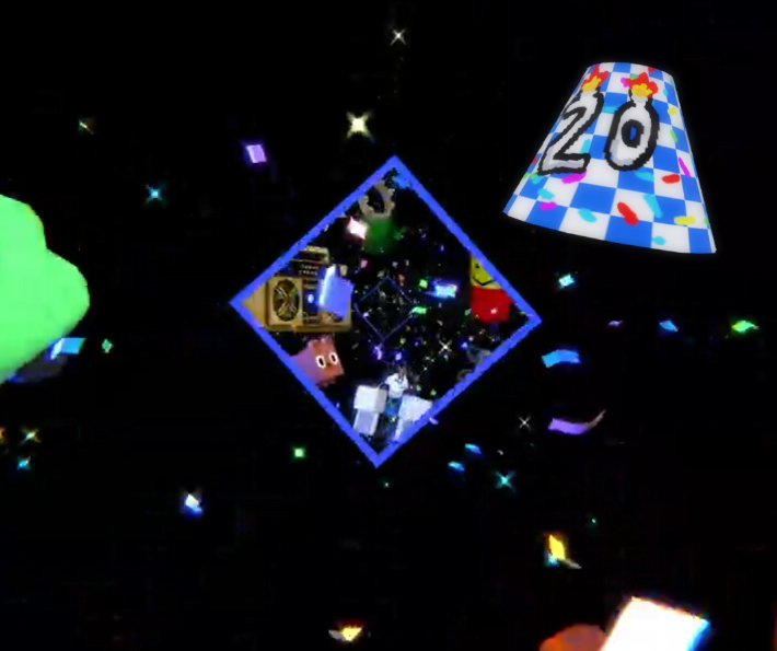 Ioluque's tweet photo. How did no one see this in the Video?

It's like a 20 Anniversary lampshade! https://t.co/m4K0d0gioc