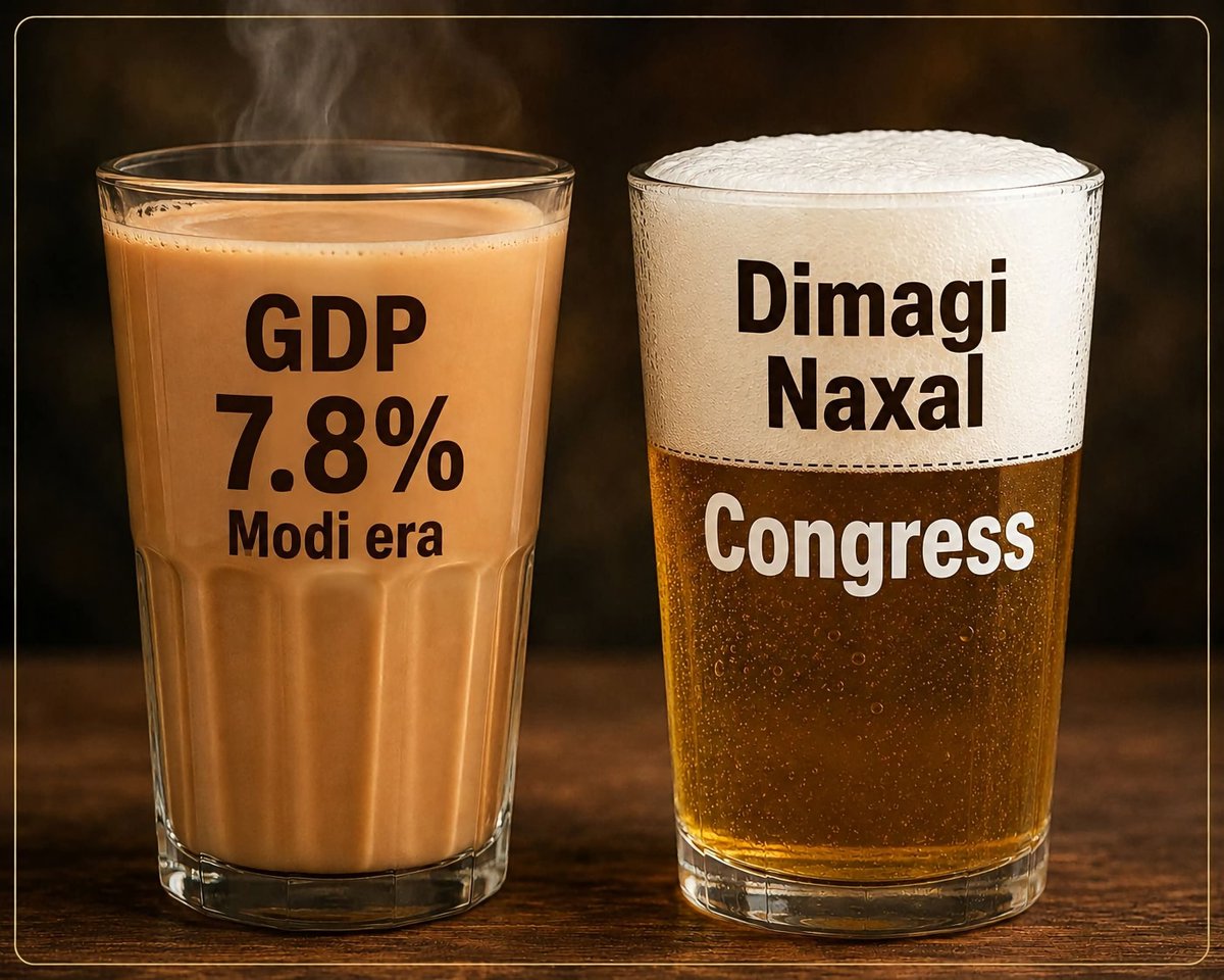 BJP4Karnavati's tweet photo. देश को बांटने की कांग्रेस की 'कप-Tea' चाल ☕️
दिमागी नक्सलियों का राष्ट्रविरोधी झाग..!🍺

चायवाले के सामने — फुस्स...🇮🇳🔥 https://t.co/HVOjO5LTEZ