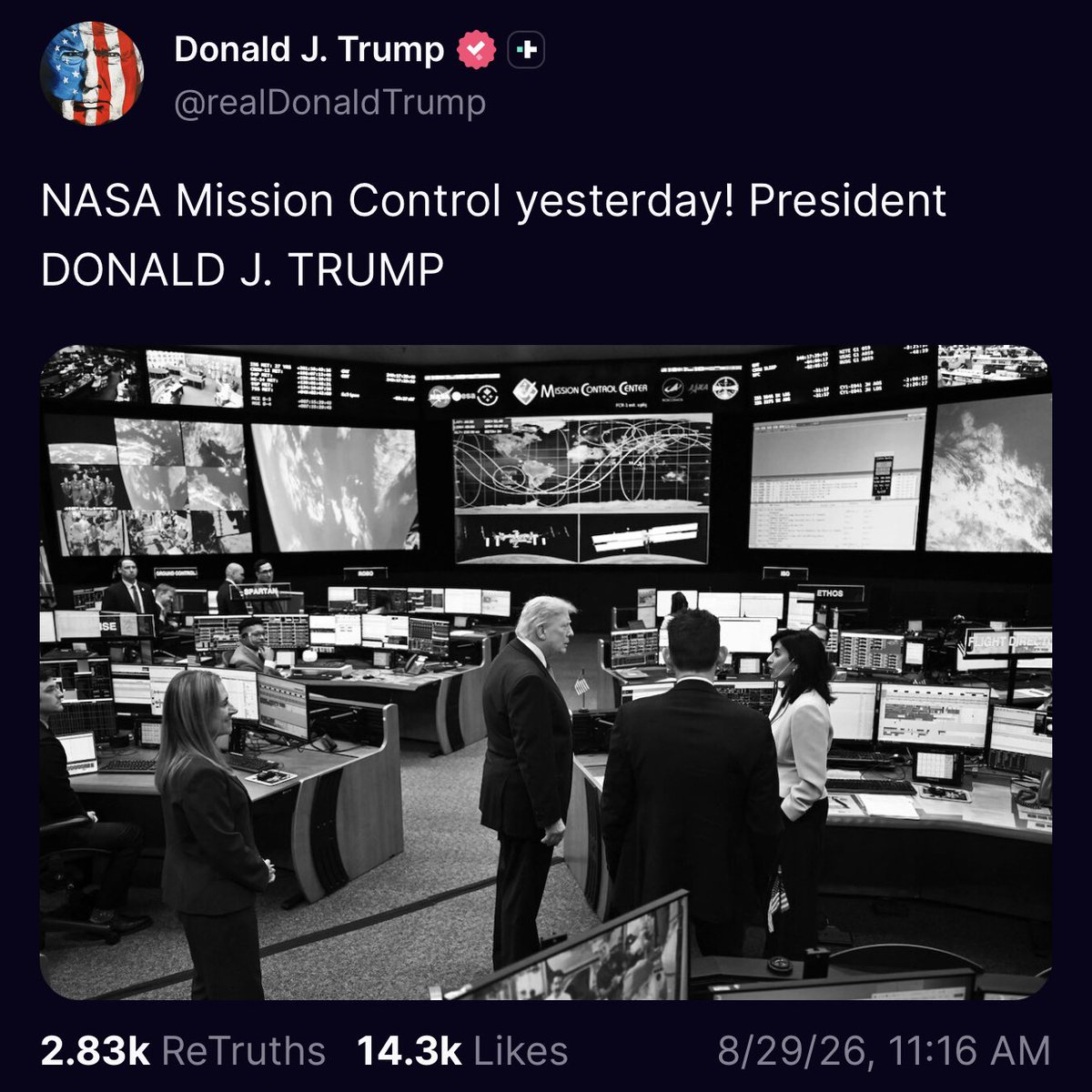 ChrisVanHollen's tweet photo. Glad the president is celebrating an important NASA achievement that he tried to kill.
 
Ever since his first term, Trump has tried to cancel the Roman Space Telescope. Time after time, Congress worked together to stop him. Looks like even he's glad we did. https://t.co/K038WEVIqP