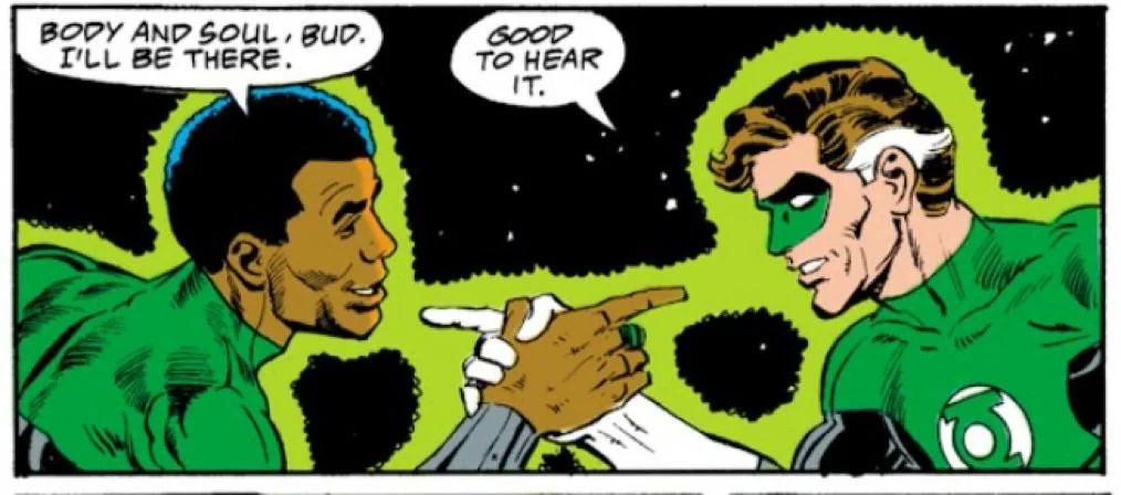 619_tr's tweet photo. @PomegranateCity John's debut comic also isn't canon. Another thing. Nobody in the story knew the Senator was racist until John proved it with good detective work. Keep your Bias out of media literacy. For over 50 years, Comic Hal and comic John have been friends. Yet you're being a toxic fan. https://t.co/5UJcZt3II5