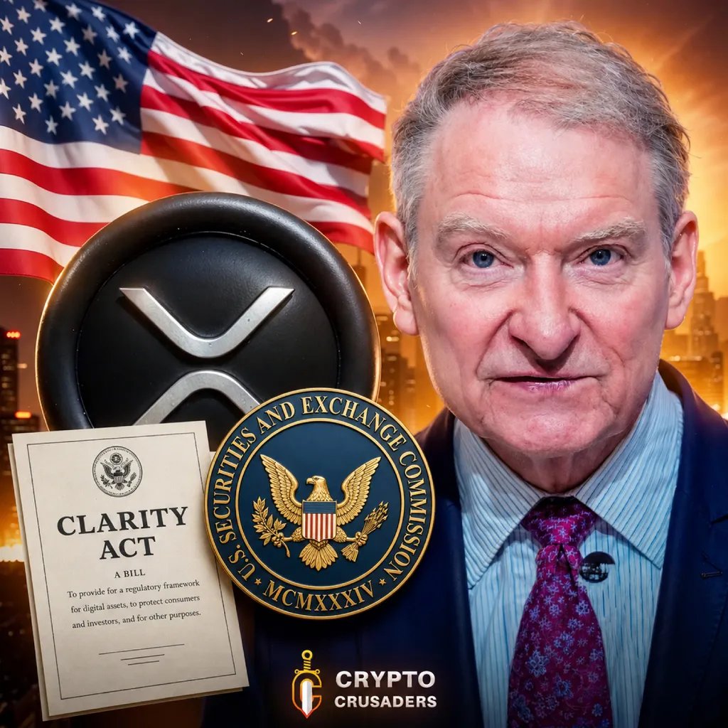 LeviCryptoGuy's tweet photo. JUST IN: 🇺🇸SEC Chair Paul Atkins says he expects the Crypto Clarity Act to pass this month.

This is going to be massive for crypto and ripple:native ! https://t.co/Nk07wlz8wa