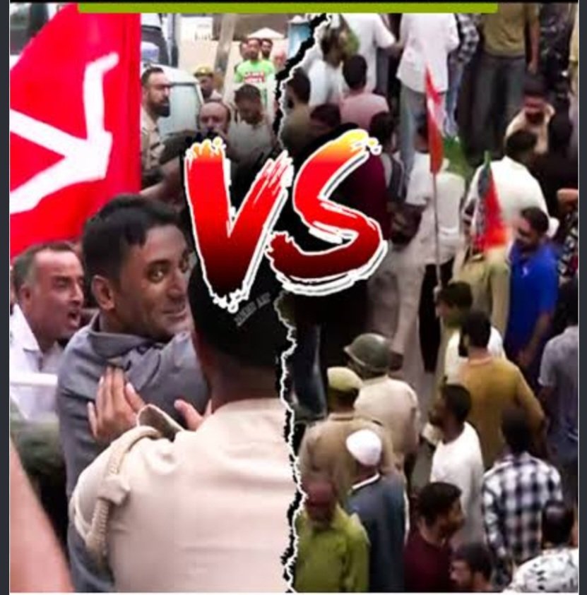 ashrafhamaad's tweet photo. #NC & #BJP #FaceOff in #Srinagar_Kashmir
National Conference protests for statehood, constitutional safeguards & youth rights;BJP accuses Omar govt of failure.
Tight security in LalChowk; roads leading Civil Secretariat closed, BJP-NC launch strong political attacks on each other https://t.co/IYd7hWIFLn