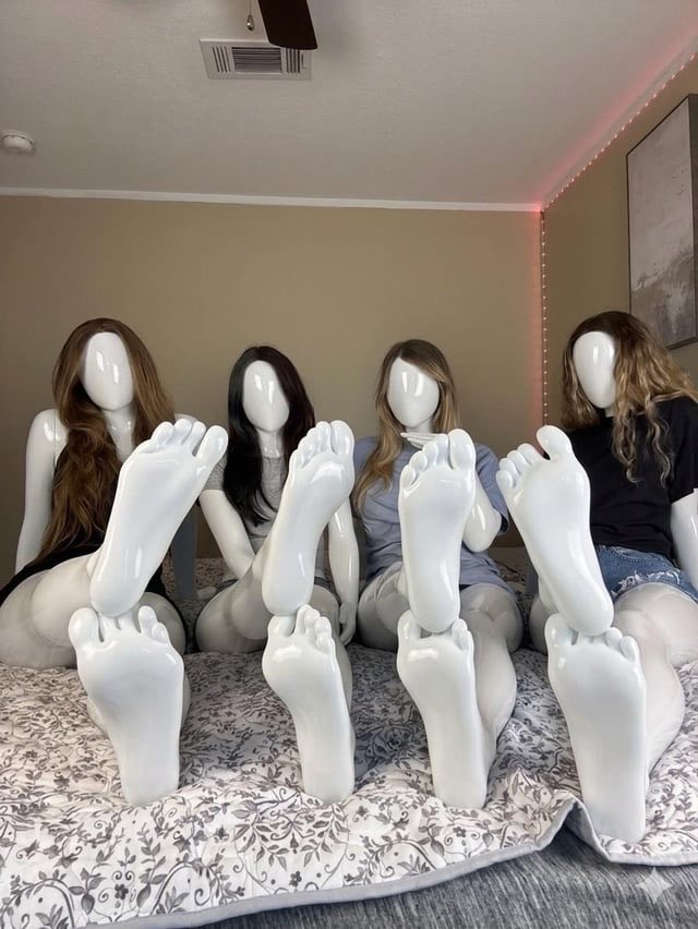 Adrian4187's tweet photo. Okay let’s get some things straight.

I DO NOT MAKE THESE! I’m not an artist. I’m just a reposter who loves feet. I just thought these censors were neat.

These are made using AI.

This is a form of censoring/denial.

If you want more: r/mannequincensor.

Ok now go goon lol. https://t.co/jQwmWqPZi6