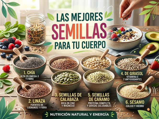 BoticaSaludable's tweet photo. 🌱 ¡Pequeñas en tamaño, pero gigantas en beneficios! En esta infografía te presentamos 7 de las mejores semillas para tu cuerpo, sus componentes clave y cómo ayudan a tu bienestar consciente. https://t.co/3PA3ZHKAtG... https://t.co/SQUlaTVhKs