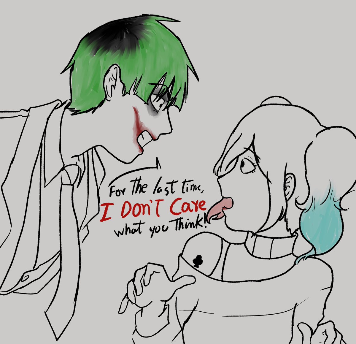 Teskossan's tweet photo. I still don't feel ready to introduce Reigen as Batman.

@Yanech4n as harley quinn 
#mp100 #mp100oc https://t.co/Rf964umotu