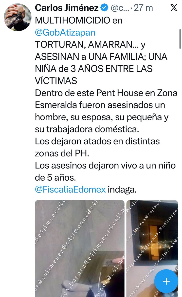 c4jimenez's tweet photo. TECLADISTA de @CamiloVIImx y PRODUCTOR MUSICAL, el HOMBRE ASESINADO con SU FAMILIA en @GobAtizapan; ya HAY 2 DETENIDOS
Jonathan Meléndez Ochoa, conocido como Honas, es el hombre asesinado con su esposa y su niña de 3 años en un PH de Zona Esmeralda.
@FiscaliaEdomex @SSPCMexico y @SSC_CDMX capturaron a 2 responsables del crimen.