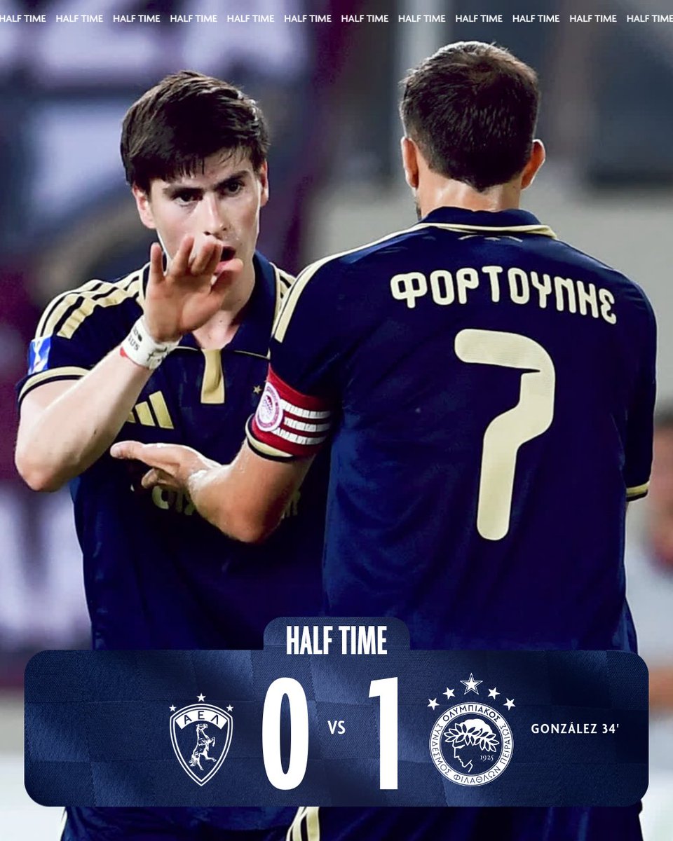 olympiacosfc's tweet photo. Προηγούμαστε στο ημίχρονο!
Leading at the break!

#OlympiacosFC #AELOLY #GreekCup https://t.co/LG1jLuceAg