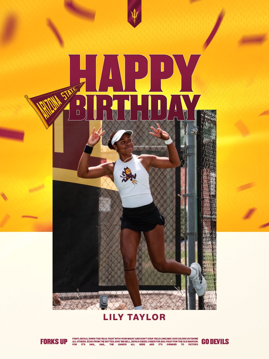 sundevilwtennis's tweet photo. Wishing a happy birthday to Lily!! 🎂🥳

#ForksUp https://t.co/kLyX7eLPs4