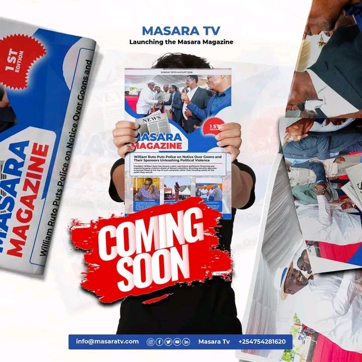 FrancisMasara's tweet photo. THE MASARA MAGAZINE IS ALMOST HERE! 🔥

MIGORI, GET READY! 

The story.
The vision.
The journey.
The people.
The progress.
All coming together in ONE POWERFUL DIGITAL MAGAZINE.

ALMOST AT YOUR FINGERTIPS…...

#MasaraThe3rd https://t.co/Sn2IGghKyW