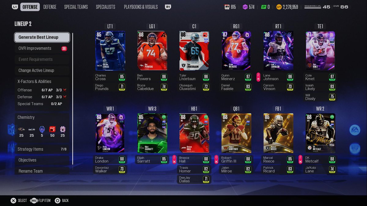LilWhop99's tweet photo. I think this build holds up for a bit.
#Madden27 #MUT27 https://t.co/nUVXJFZOYW