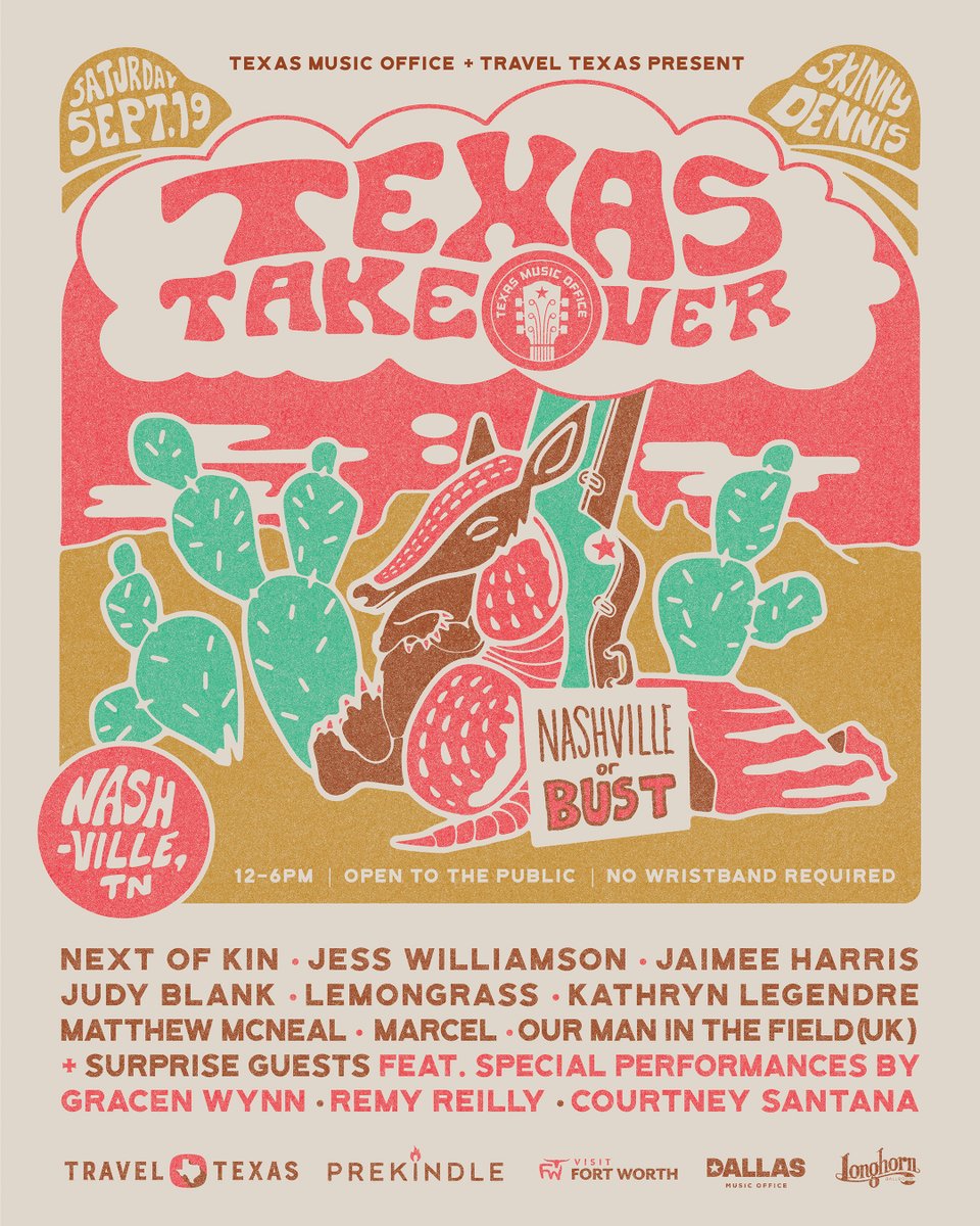txmusicoffice's tweet photo. Kathryn Legendre is a native Texan and acclaimed singer-songwriter known for her original take on traditional honky-tonk. Drawing inspiration from classic country, Texas dancehall music and the everyday highs and heartbreaks of life, she has built a catalog that includes her debut album Old Soul, the EPs Don’t Give A Damn and Making It Up, and her 2025 full-length album Here’s Your Honky Tonk. Her work has earned multiple Ameripolitan nominations and an Austin Music Awards nomination, while festival appearances at Two Step Inn, Stagecoach and ACL Music Festival have helped establish her as a standout voice in modern Texas country.

Next week, Legendre heads to Nashville to kick off The Texas Takeover at Skinny Dennis as part of the official AMERICANAFEST Texas Day Party. Taking place Saturday, September 19, from noon to 6 p.m. at Skinny Dennis, 2635 Gallatin Pike, the free event will showcase a strong lineup of Texas and Americana talent, with Legendre among the featured performers.

The Texas Takeover marks a new chapter for Texas’ presence at AMERICANAFEST, with the Texas Music Office taking on the role of curator and producer in 2026 and building on the legacy of The Longhorn Shindig, presented for many years by Kessler Presents. The official AMERICANAFEST Texas Day Party takes place Saturday, September 19, from noon to 6 p.m. at Skinny Dennis in Nashville, and is free and open to the public with no wristband required. Presented by the Texas Music Office and Travel Texas, along with Prekindle, Visit Fort Worth, Visit Dallas, and The Longhorn Ballroom, the lineup features Next of Kin, Jess Williamson, Jaimee Harris, Judy Blank, Lemongrass, Kathryn Legendre, Matthew McNeal, Marcel, Our Man In The Field (UK) and surprise guests, with special performances by Gracen Wynn, Remy Reilly, and Courtney Santana.

@legendre 
@skinnydennisbar 
@TravelTexas 
@prekindletickets
@VisitFortWorth 
@visit_dallas 
@Longhorn_Dallas