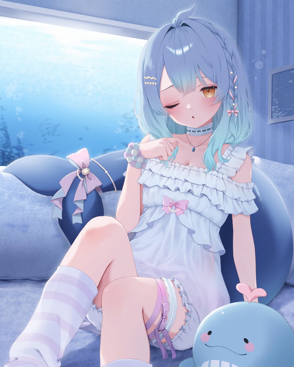 KuziranoAika's tweet photo. *:..。o○☆○o。..:**:..。o○☆○o。..:*

　     今日はー！VTuberになって
　7回目の誕生日ー！👍🤍いぇい

これからも今までと変わらず好きなこと
面白いことに向かって走ってくよーっ
　　　　  鯨野アイカ🐳🩵
*:..。o○☆○o。..:**:..。o○☆○o。..:* https://t.co/SBU6ZPyEpa