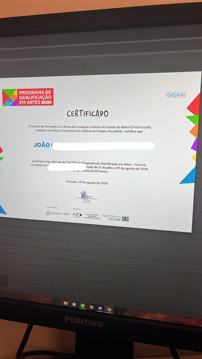 joaoartaud's tweet photo. Passando aqui para registrar minha mais recente conquista. Fiz um curso de 60h de atuação especializada em teatro fornecido pela própria SECULT-BA. Um passo importantíssimo para que eu me torne ator profissional!

Sem sacrifícios, não se chega em lugar algum. 

#nofapseptember https://t.co/47pFi500cB