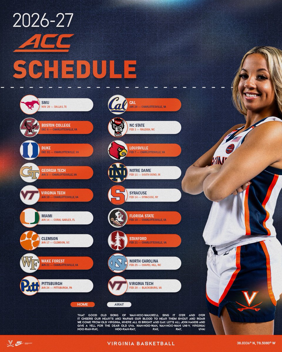 UVAWomensHoops's tweet photo. The 2026-27 schedule has arrived! 👇

🗓️ https://t.co/oCWeyUWFTY
🎟️ https://t.co/bMp1zRGsb8

#GoHoos https://t.co/JeFIGKSanc