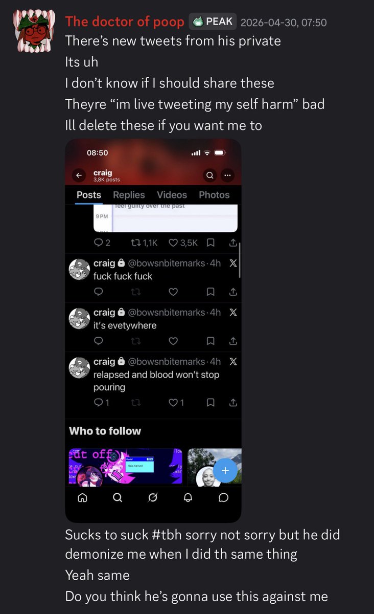wehatevena's tweet photo. what tel is lovingly sending in her private channels on discord https://t.co/1cnWhCPggu