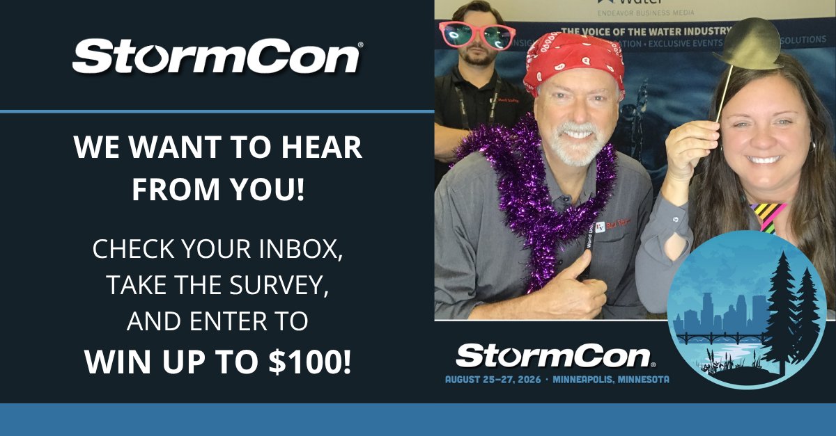 estormwaternews's tweet photo. You showed up, now tell us how we did!
We're already thinking about what's next for #StormCon, and your feedback plays a big role in that.
Check your inbox, take the survey, and enter for a chance to win up to $100. https://t.co/hI0rZQalVu