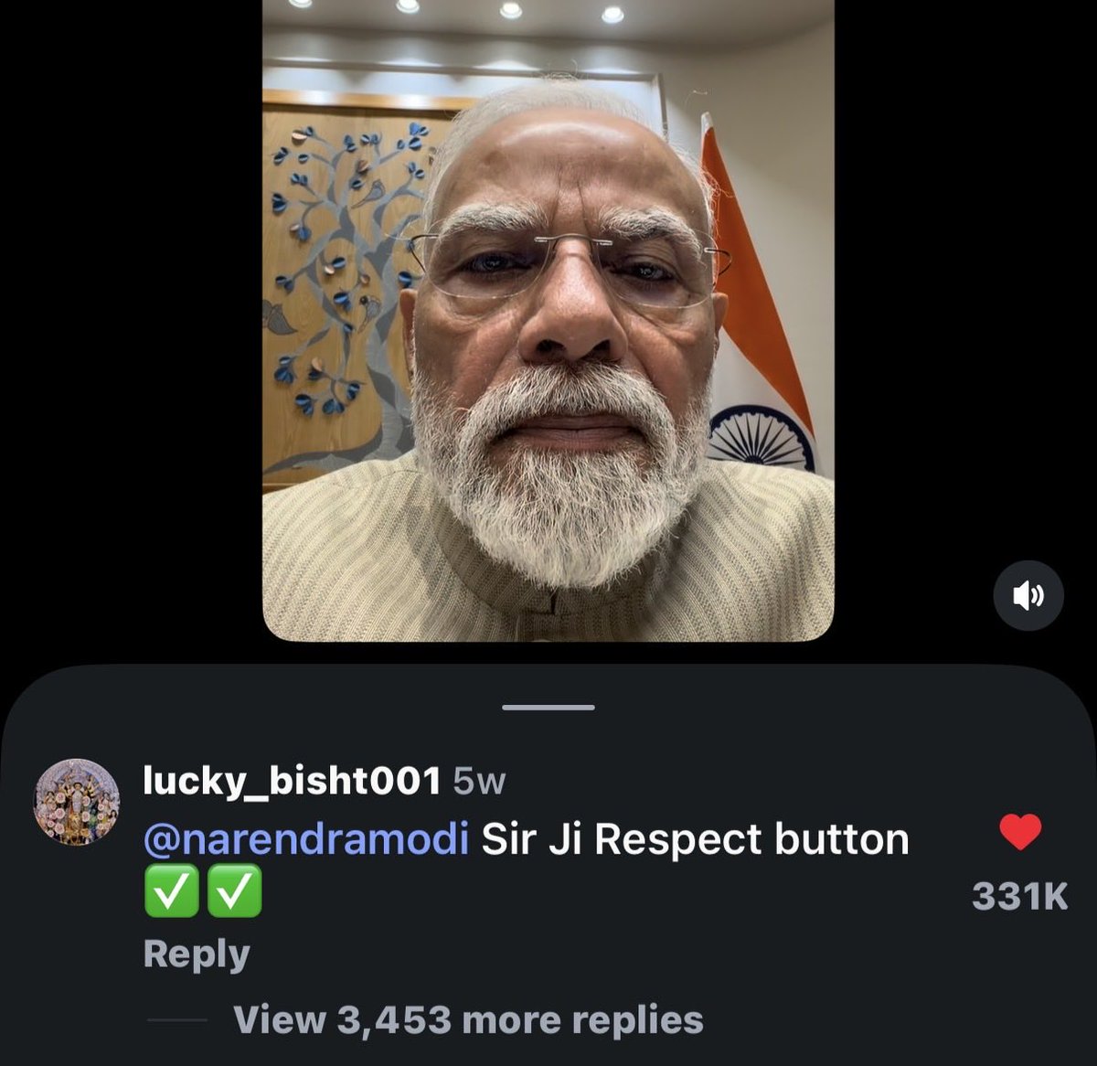 jod_insane's tweet photo. Flexing likes in front of Modi 😂 https://t.co/0B4vik0yCm