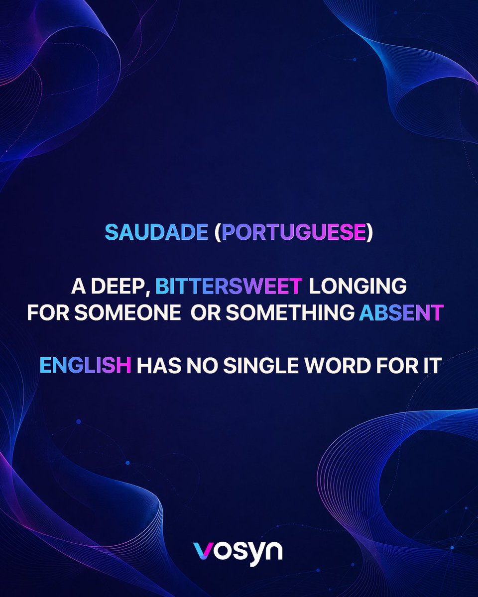 thevosynai's tweet photo. Some words can't be translated.
Sobremesa. Jugaad. Komorebi. Saudade.
Each carries a whole culture no single English word holds. That's why translation isn't enough and why we're building @Vosyn to keep context + nuance intact.
Which word would you add? 👇
#Localization #Language https://t.co/QDsnmFD1UU