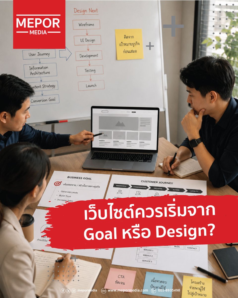 mepormedia's tweet photo. ถ้าเริ่มทำเว็บจาก Design ก่อน Business Goal เราอาจกำลังแก้โจทย์ผิดตั้งแต่หน้าแรก

อ่านต่อ 👉
https://t.co/13ibHf3hbu 

#WebsiteStrategy #WebDesign #UXDesign #BusinessGoal #MeporMedia https://t.co/I5fWxUy16J