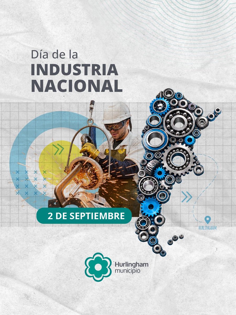 MuniHurlingham's tweet photo. 🏗️ DÍA DE LA INDUSTRIA NACIONAL ⚒️

Hoy celebramos a las industrias que son el motor de nuestro país y, especialmente, a aquellas que con esfuerzo y dedicación, contribuyen al crecimiento de Hurlingham. https://t.co/oEdIm9vuM8