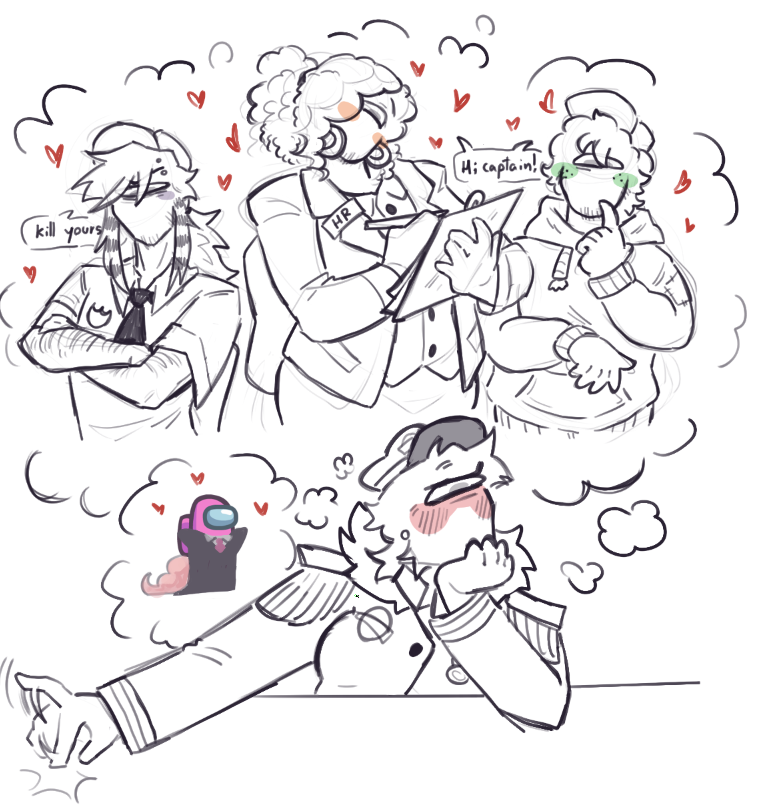 HumixAlex's tweet photo. when the only 4 characters that i draw are in a big and happy polycule 
#amongusshow #polyinterns https://t.co/Tgs7N32S3O