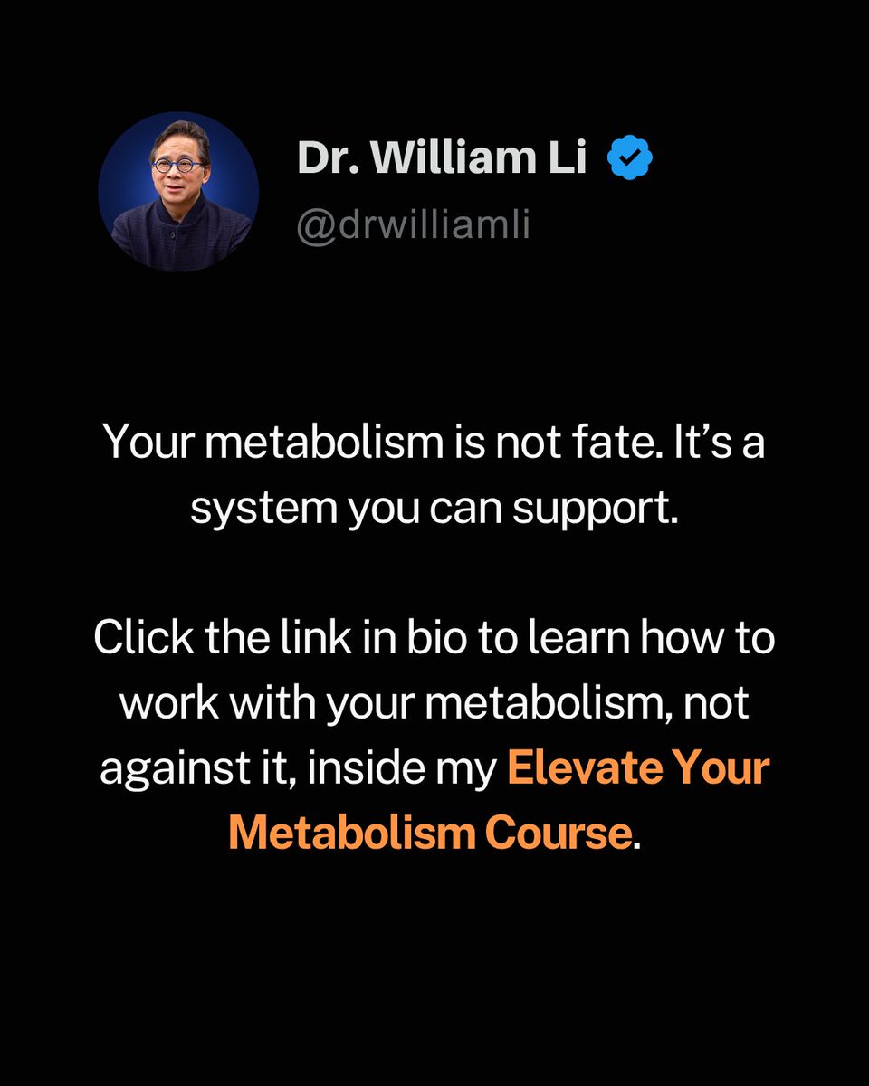 drwilliamli's tweet photo. Your metabolism isn't the luck of the draw. A 2021 Duke study of 6,421 people across 29 countries found it moves through four phases in a lifetime, staying stable from age 20 to 60.

Body fat, activity, sleep, and diet all shape it. #Metabolism https://t.co/xHyrUfeiUZ