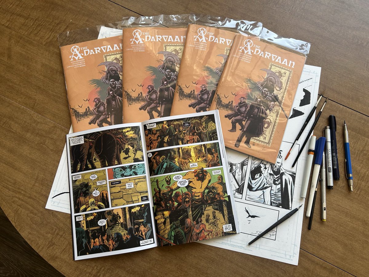 NateBWells's tweet photo. The wait is finally over! The Adarvaan is making its way out to backers. 

I can’t thank you all enough for your patience and I’m so excited for this to be in the readers’ hands. https://t.co/CMLA2z0rvg