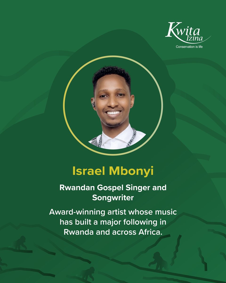 Kwitaizina's tweet photo. One of Rwanda’s most recognised voices, Israel Mbonyi, joins one of the country’s most celebrated conservation traditions as a Namer for the 21st #KwitaIzina. 🎶🦍

The Rwandan gospel singer and songwriter has built a major following in Rwanda and across Africa. https://t.co/CB1rufwUc1