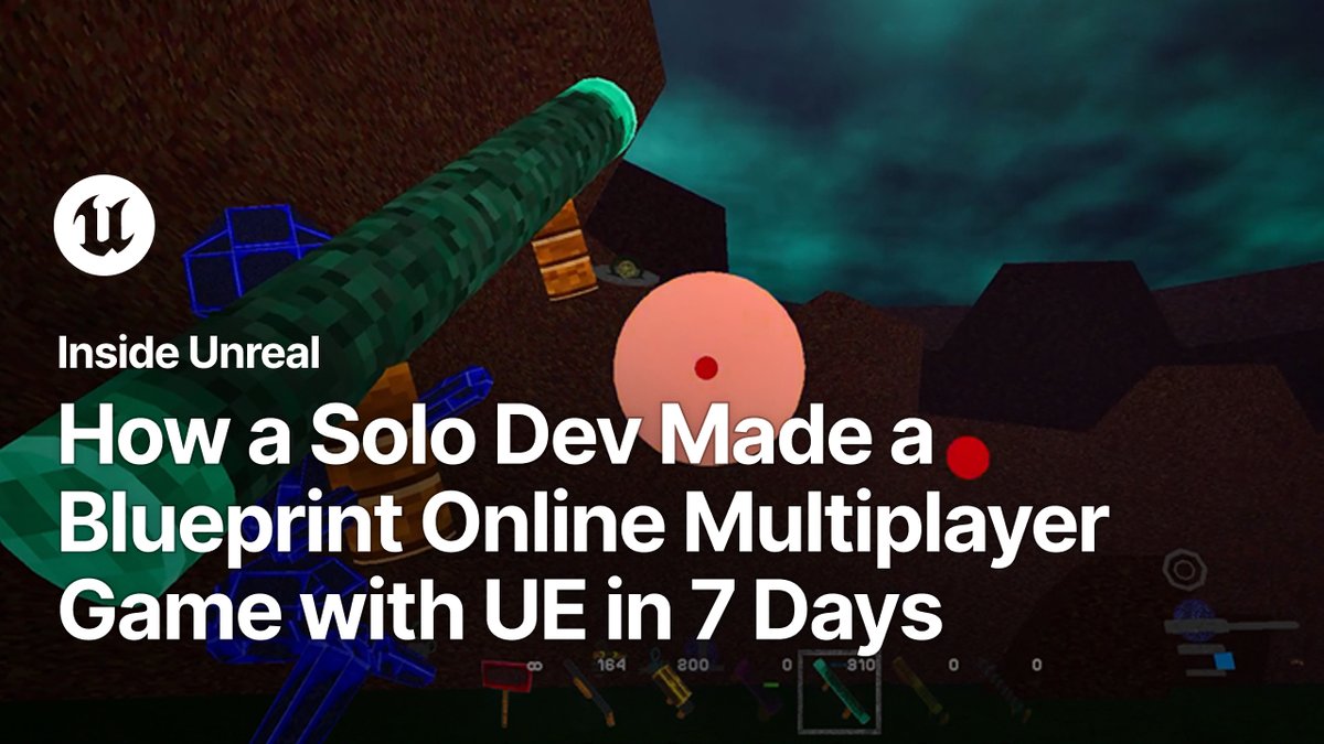 UnrealEngine's tweet photo. Solo dev Christopher Main created an "Online Puzzle Extraction Game" in 7 days using many Unreal Engine systems for extremely fast blueprint multiplayer iteration and he's joining us for tomorrow's Inside Unreal to talk us through the process!

Join us tomorrow September 3 at 2PM ET as Christopher shows us tips for concept, retro aesthetics, 3D modeling, rigging, animation, textures, audio and more: https://t.co/hfKKbhsdkH