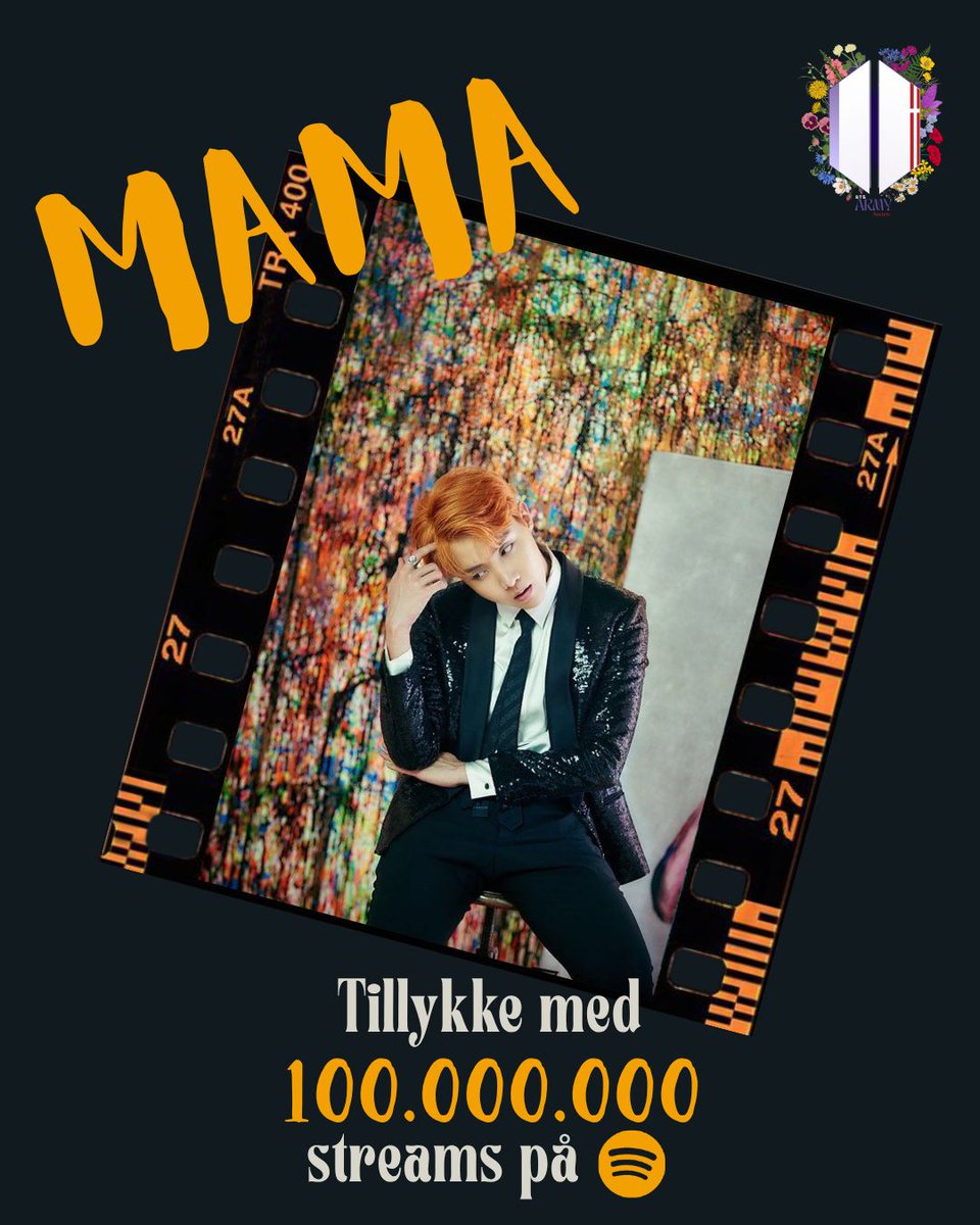 BTSARMYSocDK's tweet photo. 'MAMA' af #BTS, sunget af #jhope, har rundet 100 millioner afspilninger på Spotify 💜
Det er 149. gang en af deres sange opnår denne milepæl 💜
TILLYKKE BTS 🥳
#BTSARMY #BTSdk https://t.co/LMtxrTL9SU