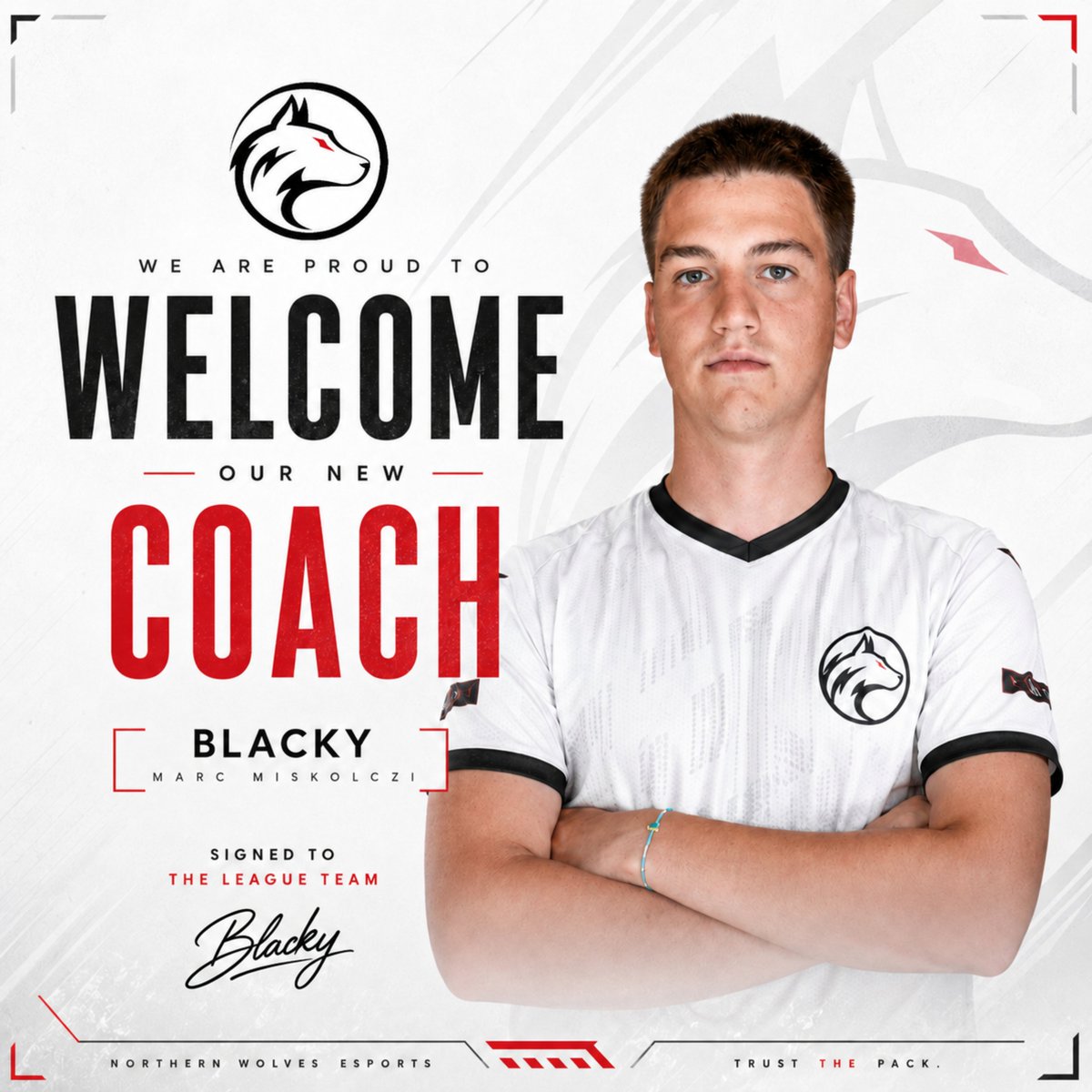 Nwolvesesports's tweet photo. We are proud to welcome our new Head Coach Marc "Blacky" Miskolczi to the League of Legends team.

Blacky joins the pack to help shape our structure, preparations and development as we build towards the next stage of our League project.

Welcome to NWE, Blacky

#NWE https://t.co/pPN6uR3ycZ