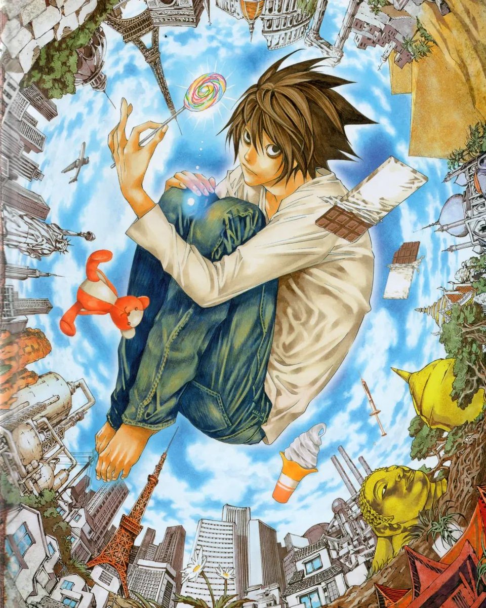 retro_anime's tweet photo. Death Note artwork by Takeshi Obata https://t.co/7Xtm5LQmST