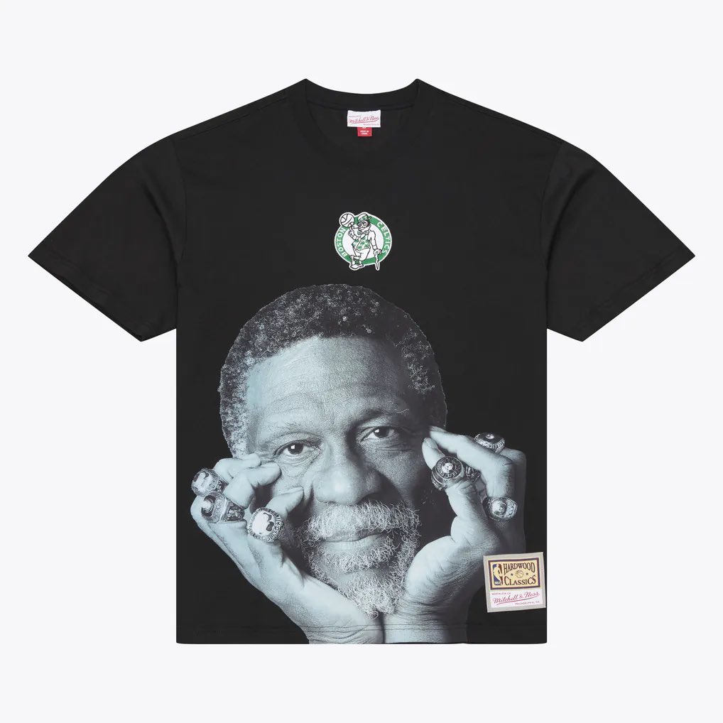 CelticsGRD's tweet photo. New M&amp;N Bill Russell shirt dropped I love that the Celtics patch is sewn on. 

I’ll drop link below. https://t.co/2qnZBzhWCQ