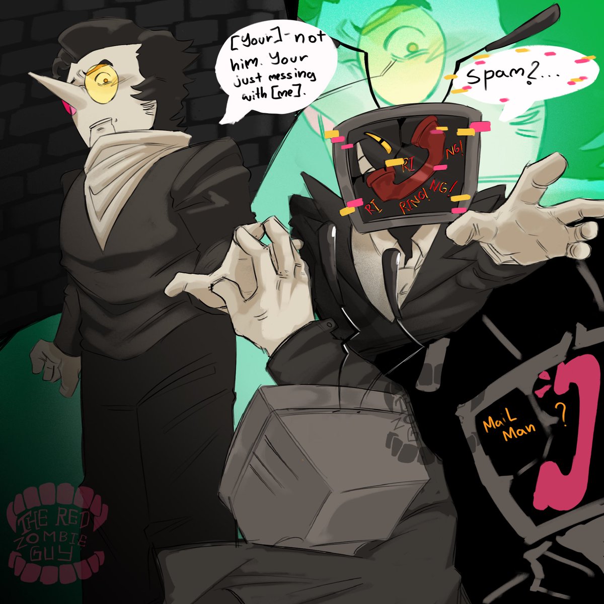 theredzombieguy's tweet photo. More detective tenna stuff, I’m still working to continue the au comic #detectivetenna #dletarune #au #deltaruneau #spamtenna https://t.co/3XqGBi8xaN