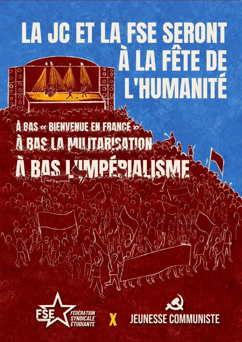 j_communiste's tweet photo. 🚩 La JC et la @FSE_natio seront à la Fête de l'Humanité sur un stand commun cette année !

Retrouvez-nous au 53 avenue Frida Kahlo  ! https://t.co/mFv9lDKwan