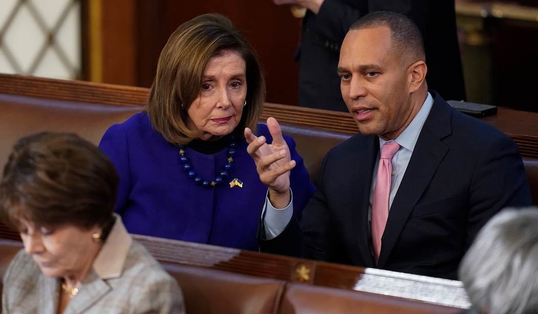 BurstUpdates's tweet photo. PELOSI THREW HAKEEM JEFFRIES UNDER THE BUS: DEMS BLAST DSA

PJ: "On Tuesday, 192 of them voted against condemning socialism, a gift-wrapped attack ad for Republicans just months before the midterms. But that wasn't even the most embarrassing part of their day.

The real story is what happened behind the scenes, where two centrist Democrats blew up their own party's carefully laid plans to stop the vote entirely and exposed just how little control House Minority Leader Hakeem Jeffries (D-N.Y.) actually has over his caucus- Pelosi (D-Calif.) showed up to twist the knife.

What happened was that the House passed a procedural "rule" Tuesday by a razor-thin 210-208 vote. Rules like this normally pass along party lines without drama. This one didn't, because two Democrats, Reps. Jared Golden (D-Maine) and Marie Gluesenkamp Perez (D-Wash.), broke ranks and helped Republicans push it through.

the rule condemned “socialism in all its forms,” a measure most House Democrats opposed because it also advanced the SAVE America Act. Golden said he’d “probably” support the anti-socialism language, but his real reason was the Northeast Lobsterman Protection Act"

#HakeemJeffries, #Pelosi, #JaredGolden, #AntiDSA, #Dems, #GOP,