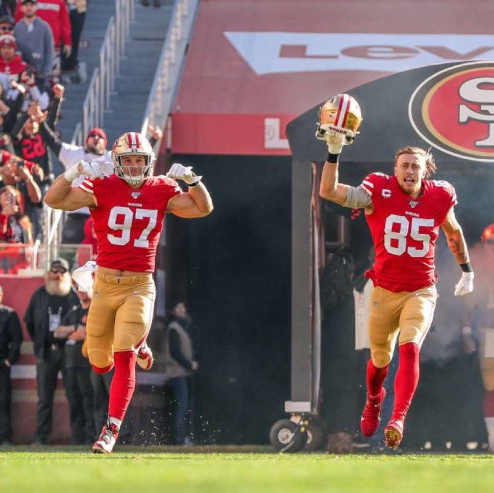 49ersSportsTalk's tweet photo. BREAKING: Nick Bosa and George Kittle WILL PLAY WK1 Vs Rams per GM John Lynch

VIA: @timkawakami | #FTTB https://t.co/RtoTXf2ELG
