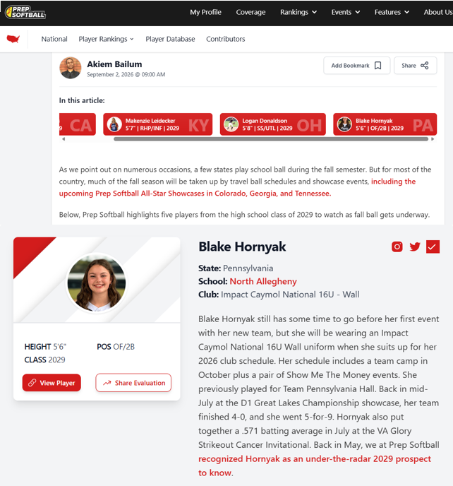 BlakeHornyak29's tweet photo. Thank you @PrepSoftball for the shout out. Definitely looking forward to our fall 🍂schedule. 🤍🩶🖤
2029 Players To Watch As Fall Ball Gets Underway https://t.co/M00BThPHMB
#bethehunter #2029prospect #playwithpassion #ilovesoftball
@tcwall45 @icnationalwall @CoachAguglia7 @NATigerAthletic @bench424nmore @fastpitchwatch @JaxAthleticsCo @SportPrepX @RecruitMatador