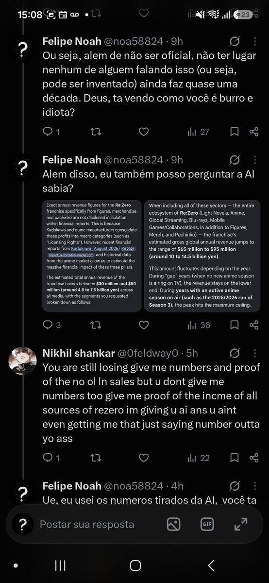 noa58824's tweet photo. @0feldway0 @Burd3t @pintecos27524 @Ips3_4u @Okeanix1 Tipo, essas imagens aqui ja provam que você nunca argumentou nada. Eu mandei varios argumentos e provas, e o que você fez? Mandou uma imagem editada tentando fazer rage bait, e não respondendo nenhum dos argumentos. E agora esta dizendo que ganhou a discussão? Isso é rage bait? https://t.co/Bxw5MUr1LS