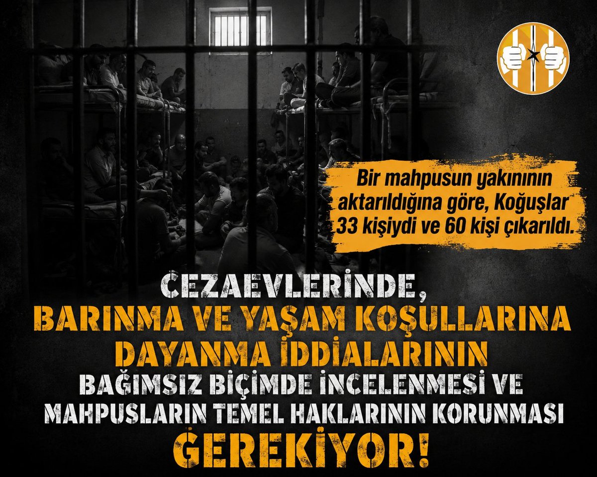 cezaevihaber's tweet photo. SİLİVRİ CEZAEVİ 

Koğuşlar 33 kişiydi ve 60 kişi çıkarıldı.

 Cezaevlerinde, barınma ve yaşam koşullarına dayanma iddialarının bağımsız biçimde incelenmesi ve mahpusların temel haklarının korunması gerekiyor. 
AdaletAranıyor https://t.co/IMFyuZFJOf