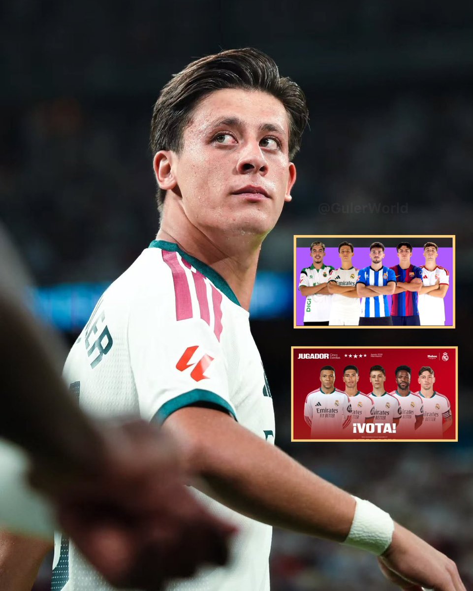 GulerWorld's tweet photo. ℹ️ | Arda Güler in August:

◻️Nominated for Real Madrid’s Player of the Month🇹🇷🌟 ◻️Nominated for the La Liga U23 Player of the Month🎩🔝

It’s only the beginning 🪄✨ https://t.co/mKy5FjP7QA